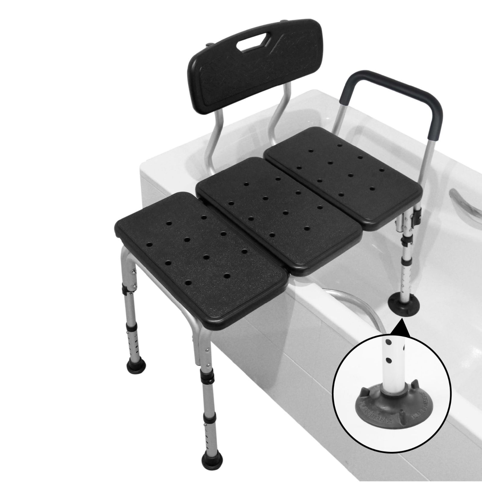 高齢者 障害者用シャワーベンチパッ 浴槽用調節 な浴槽移動ベンチ シャワーチェア - PEPE