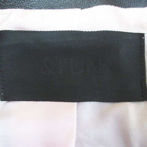 -FUN レザージャケット 革ジャン 羊革 ショート丈 0 黒系 ブラック ジップアップ ポケット 裏地 WWW_OLIVIERBERNSTEIN_COM