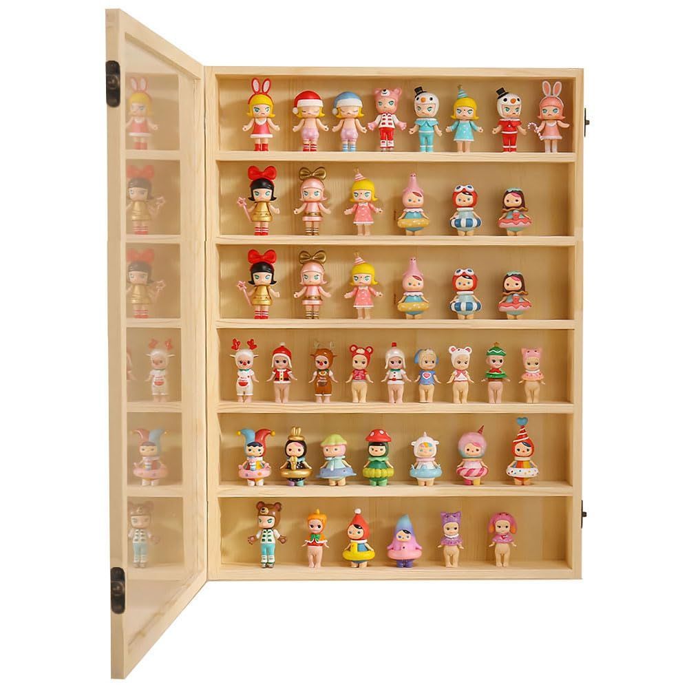 PFLife PFLife フィギュアケース 木製 壁掛け用 透明アクリル扉付け 