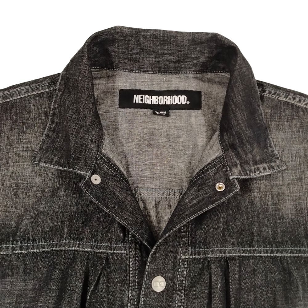 NEIGHBORHOOD ネイバーフッド 24SS WASHED LIGHTWEIGHT DENIM JACKET 加工 デニムジャケット 薄手 ブラック サイズXL 正規品 / 36664 NEIGHBORHOOD ネイバーフッド 24SS WASHED LIGHTWEIGHT DENIM JACKET