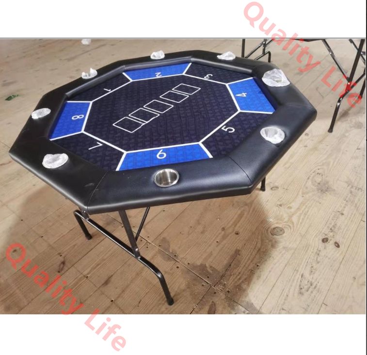 デュアルポーカーチップテーブル 八角形テーブル 鉄脚 ポーカールーム