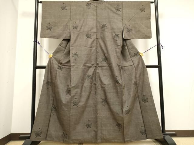 平和屋着物□本場大島紬 7マルキ 古代染色純泥染 兜 野口博次