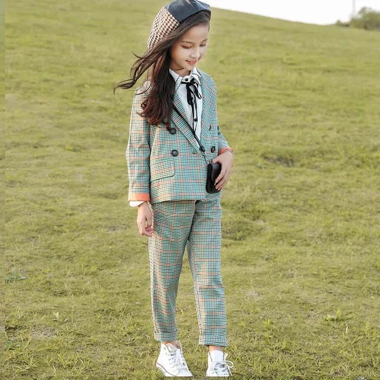 卒業式 女の子 スーツ パンツスーツ チェック柄 フォーマル 子供服 入学式 男の子 セットアップ 子供スーツ キッズ キッズファッション チェック」の人気商品 パンツ 4-5点セット