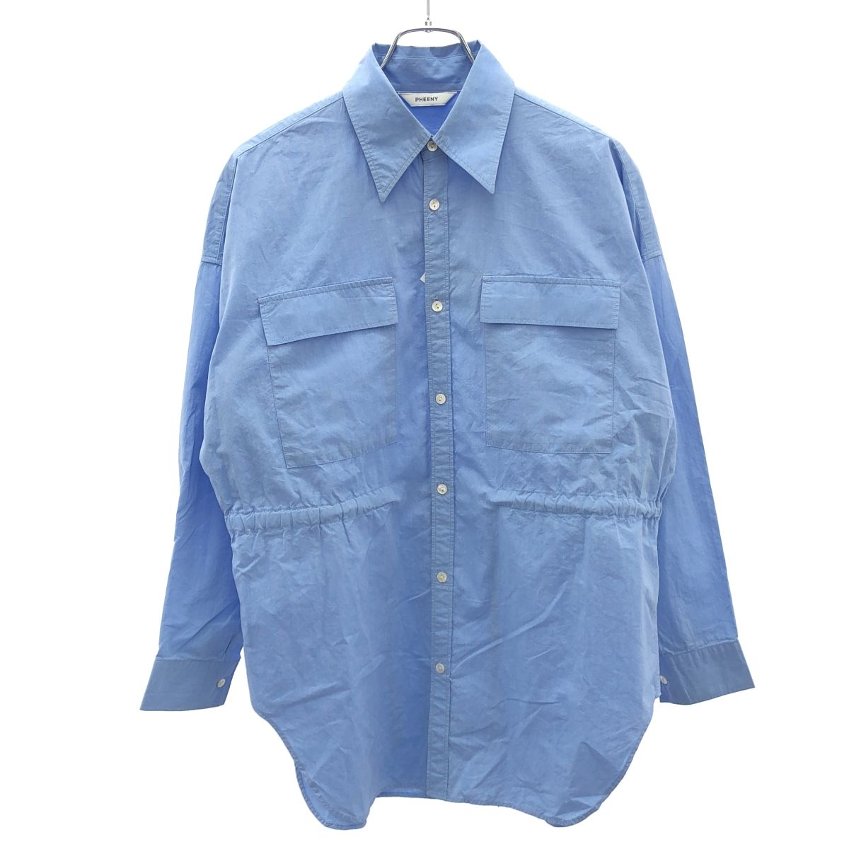 PHEENY フィーニー 22AW タイプライターオーバーシャツ PA22-SH03 ブルー F PHEENY フィーニー 22AW タイプライターオーバーシャツ PA22-SH03