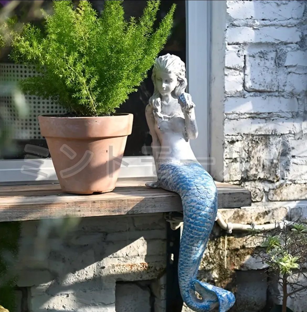  ガーデン オブジェ 置物 コンテナ 小屋 インテリア オーナメント 人魚 おしゃれ かわいい 屋外 庭 デコレーション ガーデニング 雑貨 オー オーナメント オブジェ 園芸用品