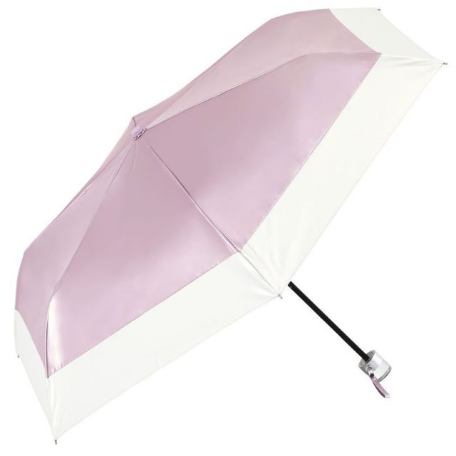ビコーズ パールブ バイカラー ミニ ピンク 傘 レディース 折傘 折りたたみ傘 雨傘 日傘 UVカット 遮光 晴雨兼用 手開きタイプ