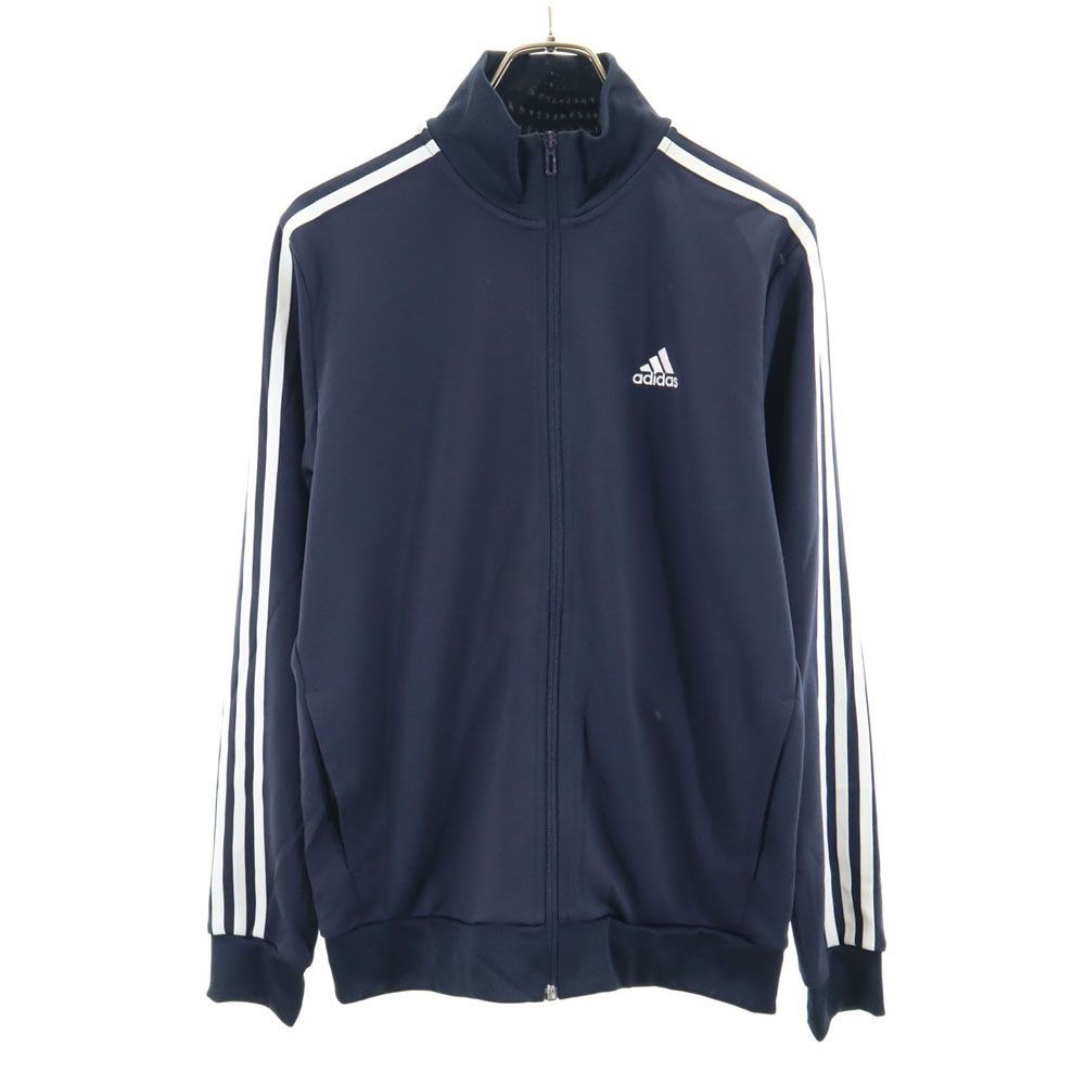 アディダス トレーニング 長袖 ジャージジャケット M ネイビー adidas メンズ 古着 【240409】