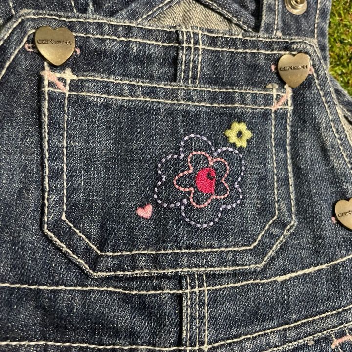 カーハート US古着 デニム地 メンズ レディース キッズ オーバーオール 人気 Carhartt カーハート キッズ 服 デニム オーバーオール 90-100cm