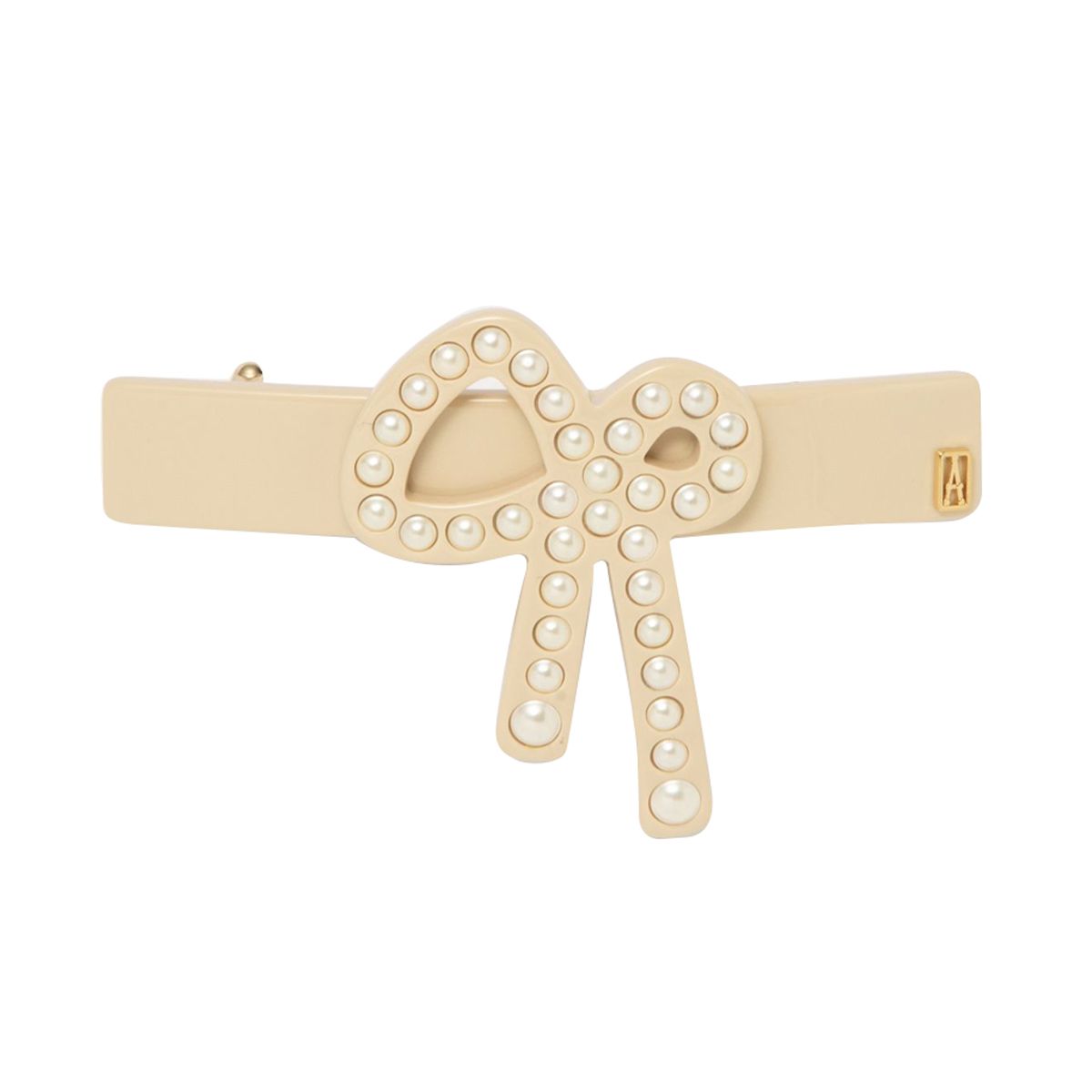 アレクサンドル ドゥ パリ ALEXANDRE DE PARIS ヘアアクセサリー バレッタ AA6 17818 03 S BEIGE 974 PERLE ATTITUDE リボン レディース ベージュ