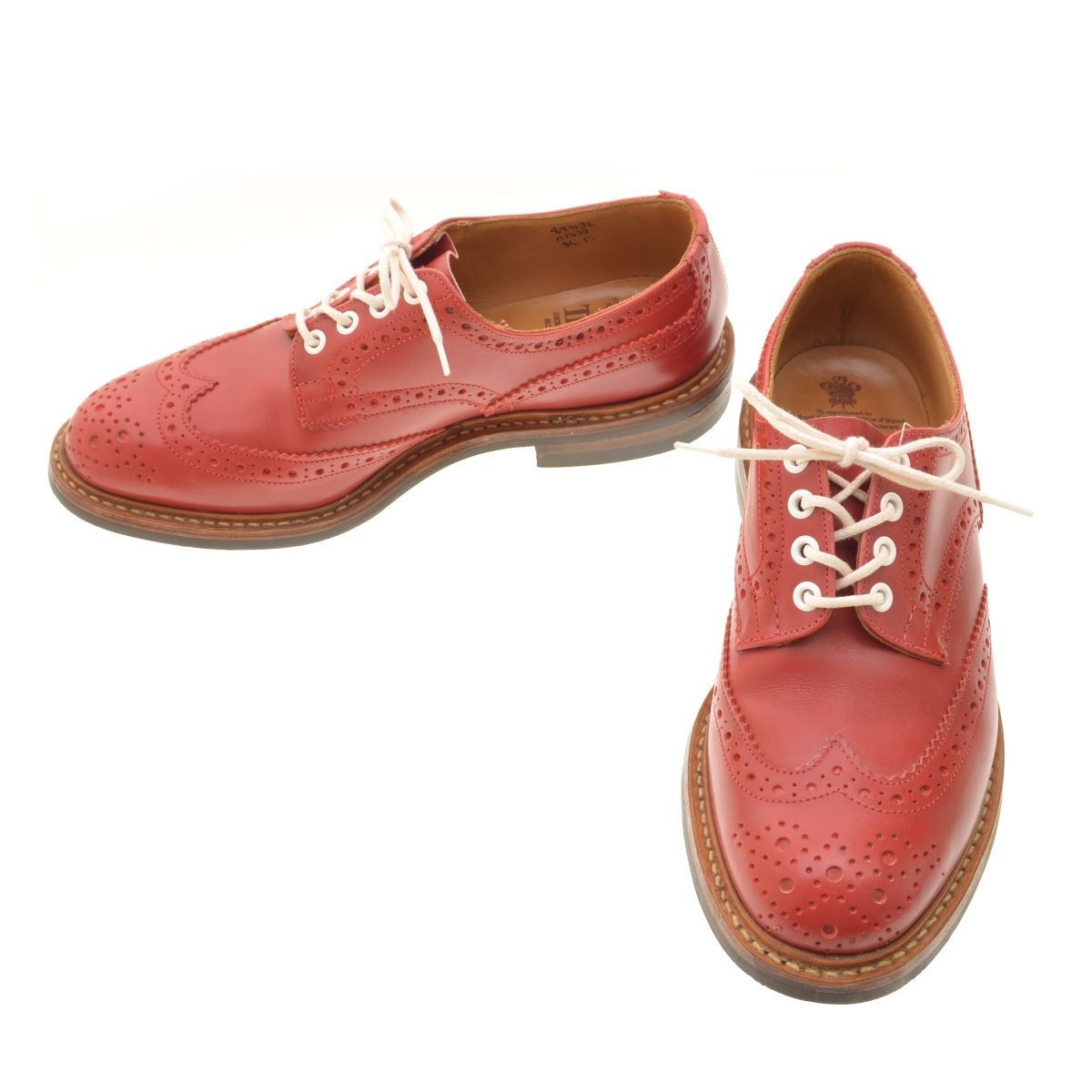 8.5【TRICKERS】M5633 BOURTON バートンダービー ウイングチップ カントリーレザーシューズ