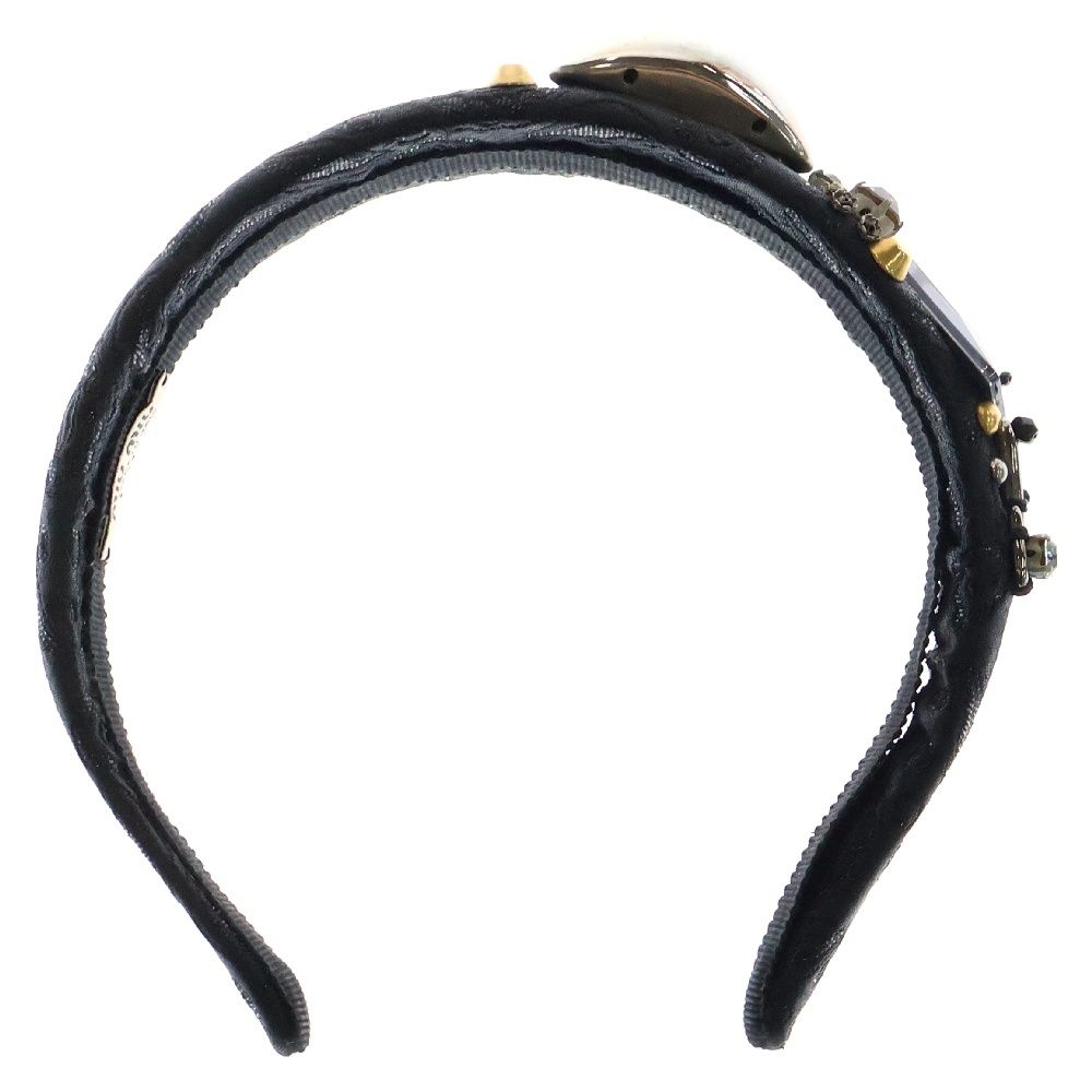 miumiu ミュウミュウ Bijou Hairband ビジュー ヘアバンド カチューシャ ブラック レディース