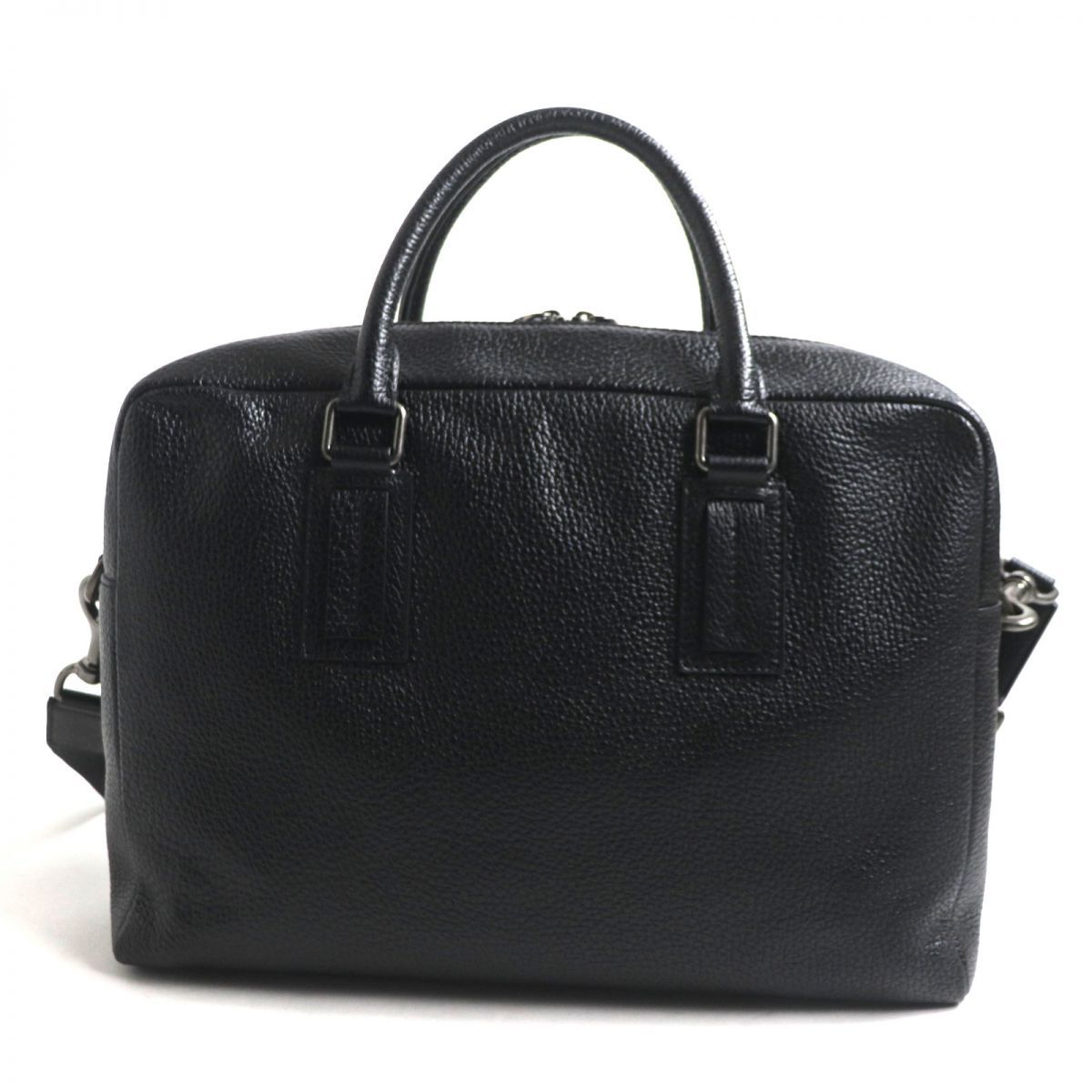 【美品】ドルチェ＆ガッバーナ　レザー　ブリーフケース　黒 極美品▽DOLCE＆GABBANA ドルチェ＆ガッバーナ ロゴ金具付き 2WAY