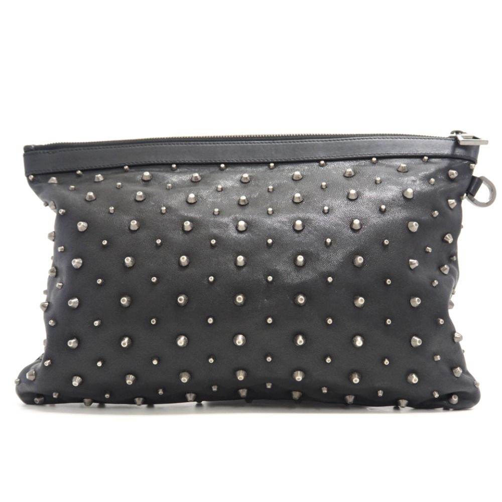 JIMMY CHOO/ジミーチュウ スタッズ セカンドバッグ レザー クラッチ
