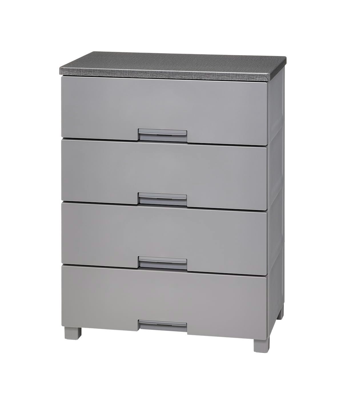 即日発送 特許取得済み 収納ケース 衣装ケース 幅65×奥行41×高さ85cm 日本製 タンス 再生材配合 4段 サステナブル フィッツチェスト TSPP 完成品 色 チェスト グレー 型番 天馬 6504