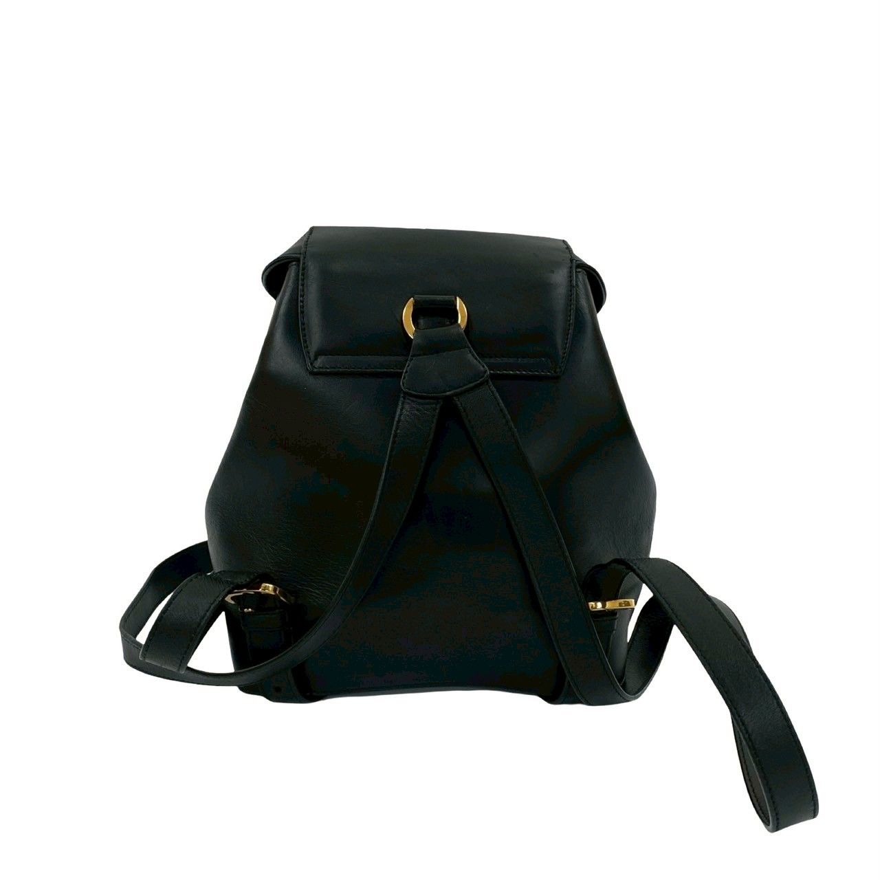 美品⭐️フェラガモ　レザー ブラック バックパック ゴールド金具 極 美品 Salvatore Ferragamo サルヴァトーレフェラガモ