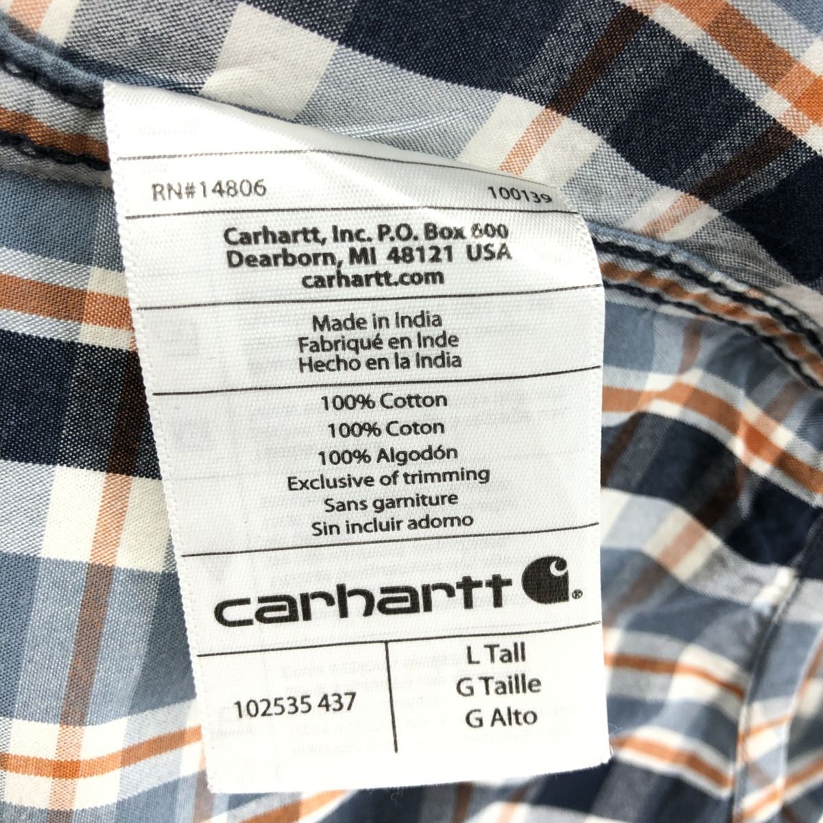 古着 カーハート Carhartt RELAXED FIT チェック柄 半袖 ワーク