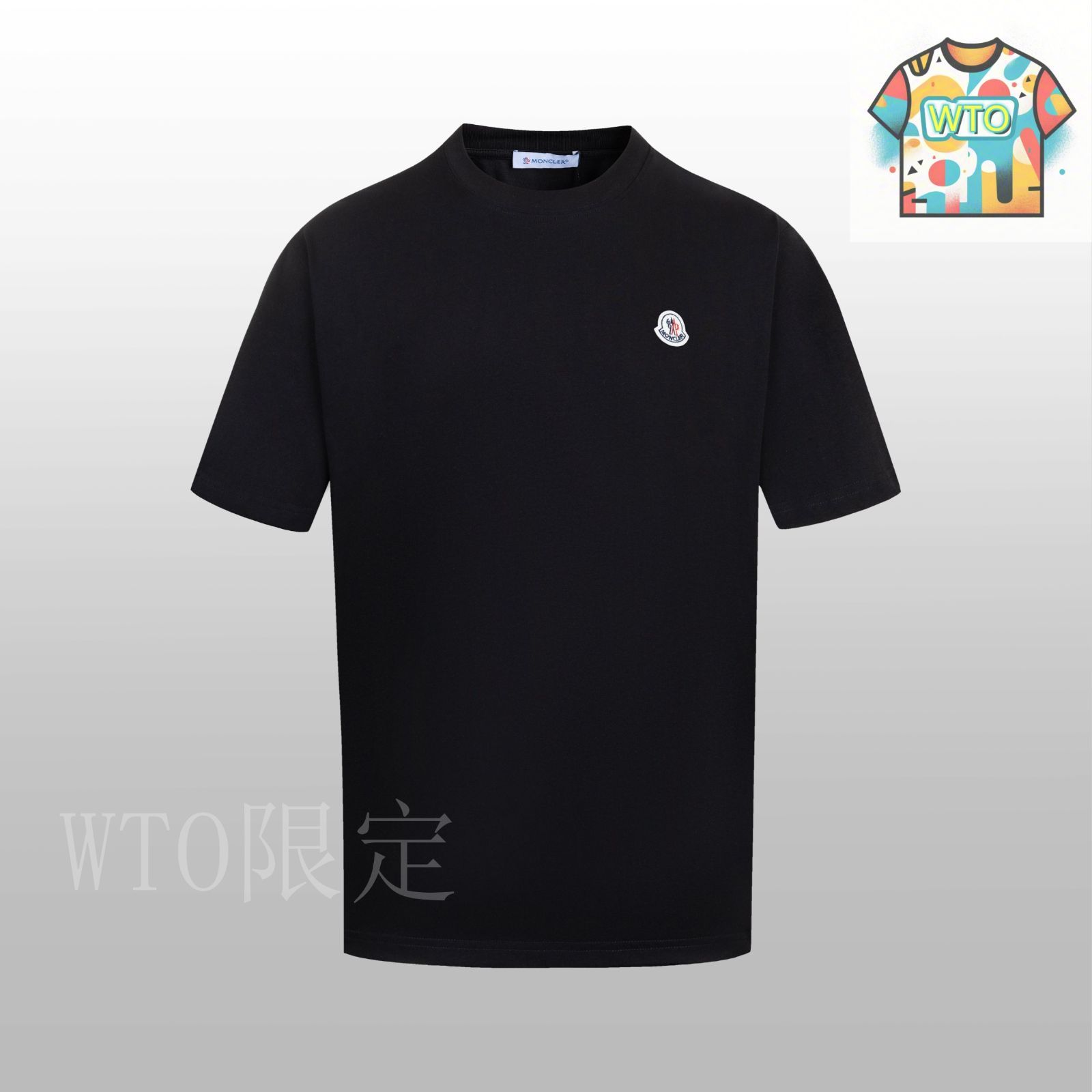 今日特価】MONCLER 小ロゴ ブラック ショートスリーブ-1-1
