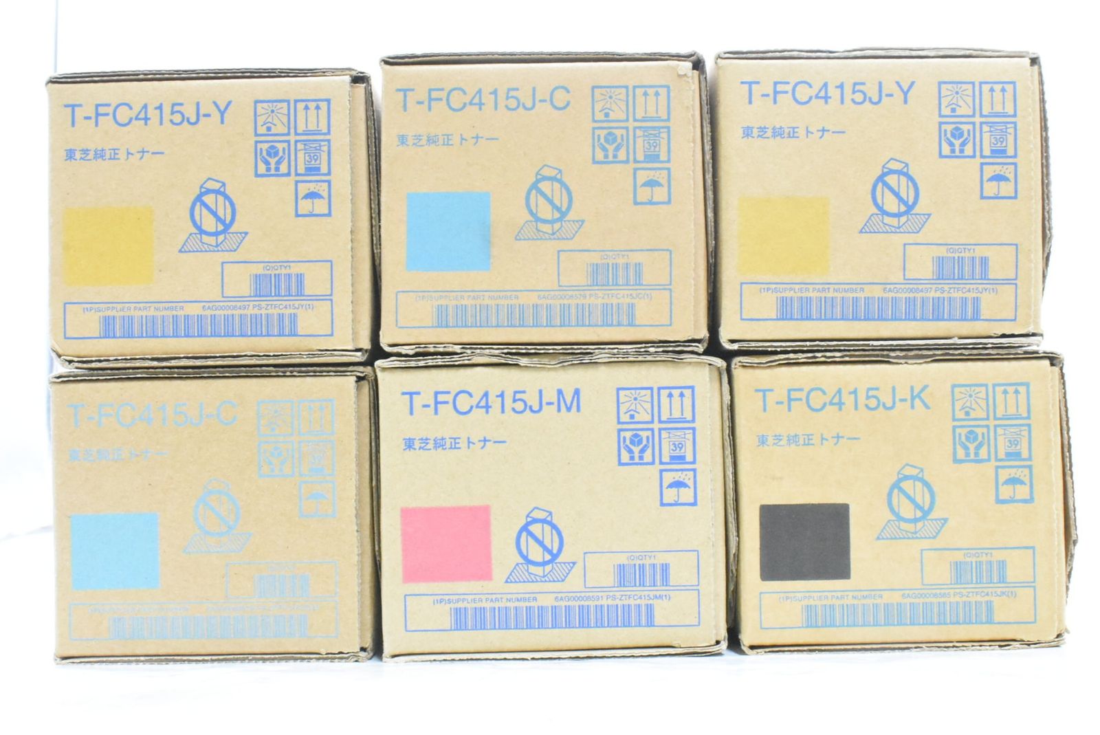 ♥ 東芝 純正 トナー T-FC415J 4色6本 シアン マゼンタ イエロー ブラック TOSHIBA ITK0R8UHAQDC-D-N30-byebye