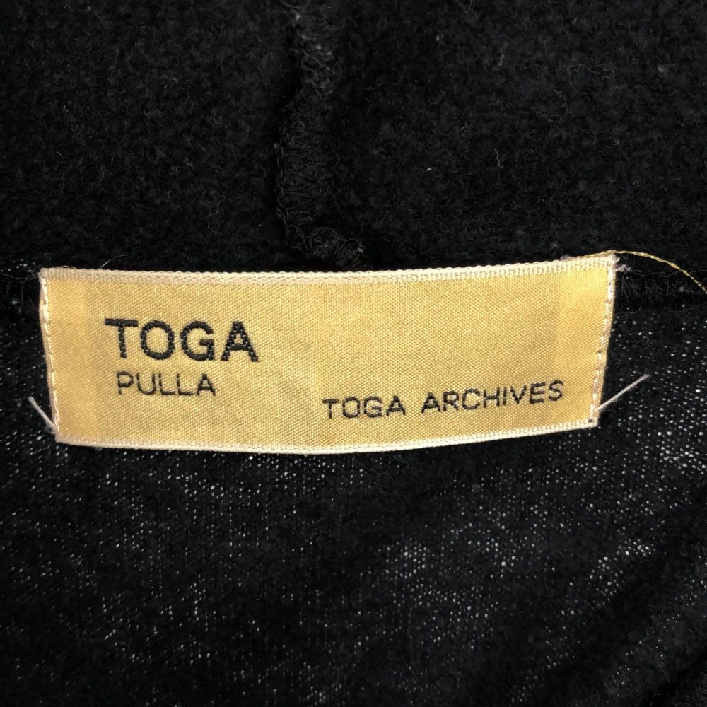 TOGA PULLA - トーガプルラ 日本製 長袖 スウェット チュニック 1 ブラック TOGA PULLA 裏起毛 レディース トーガプルラ 日本製 長袖 スウェット チュニック 1 ブラック