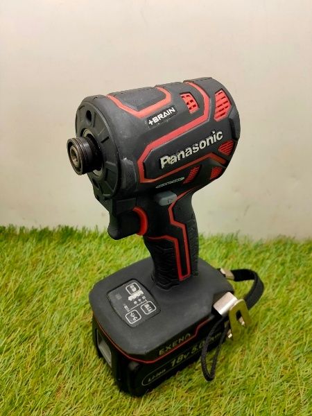 パナソニック インパクトドライバー EXENA Pシリーズ ＋BRAIN デュアルタイプ 18V高容量5.0Ah電池パックセット レッド EZ1PD1J18D-R 動作 済み