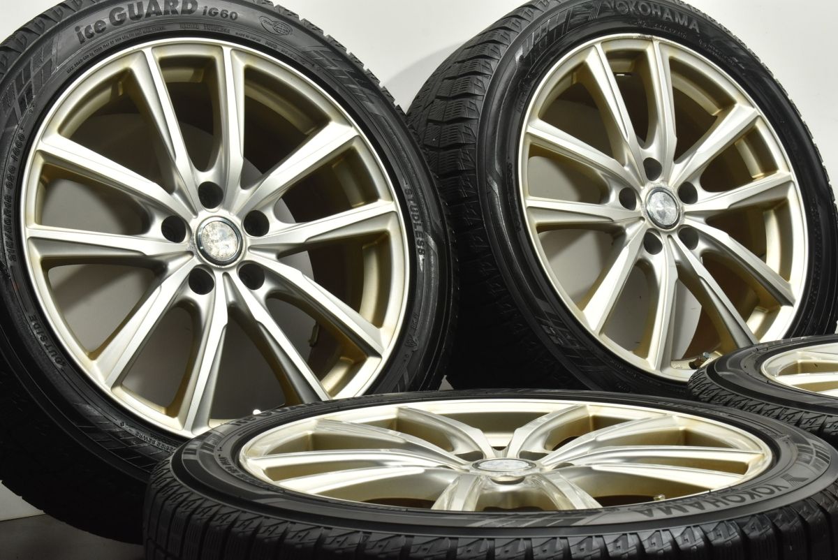 程度良好品 グラス 18in 7.5J 48 PCD114.3 ヨコハマ アイスガード IG60 215|50R18 ヤリスクロス CX-3 オデッセイ
