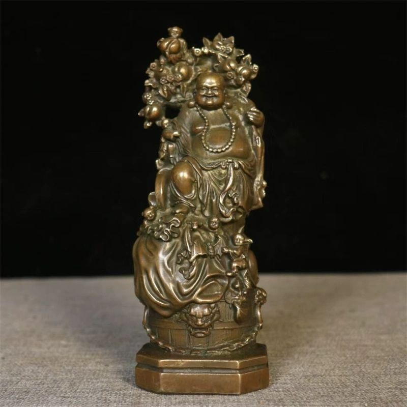 仏教美術品 五子弥勒仏 大腹笑仏 応接間 仏堂 卓上 置物 銅製品 工芸品 仏教美術品 五子弥勒仏 大腹笑仏 応接間 仏堂 卓上 置物 銅製品