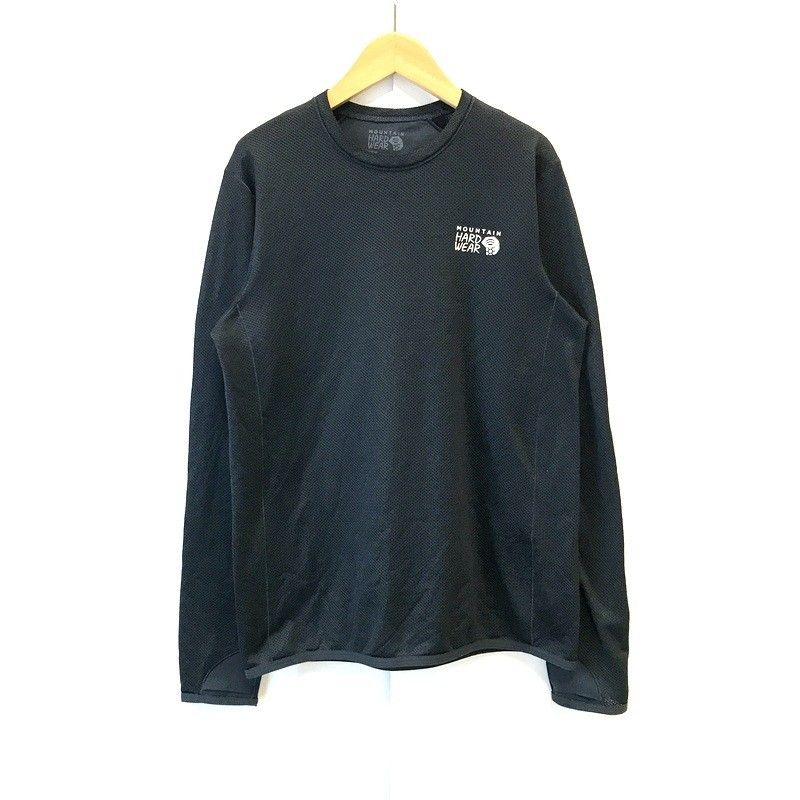 Mountain Hardwear マウンテンハードウェア エアメッシュロングスリーブクルー OM9997 メンズ Sサイズ ブラック 黒 アウトドアウェア TA3533