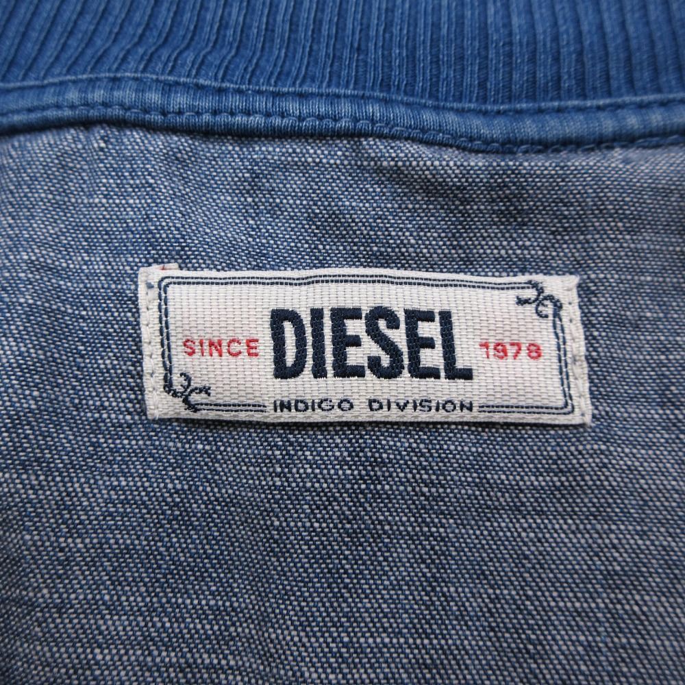 DIESEL デニムジャケット　MA-1 ブルゾン　インディゴブルー　Mサイズ DIESEL ディーゼル MA-1 ジャケット ブルゾン デニム スウェット