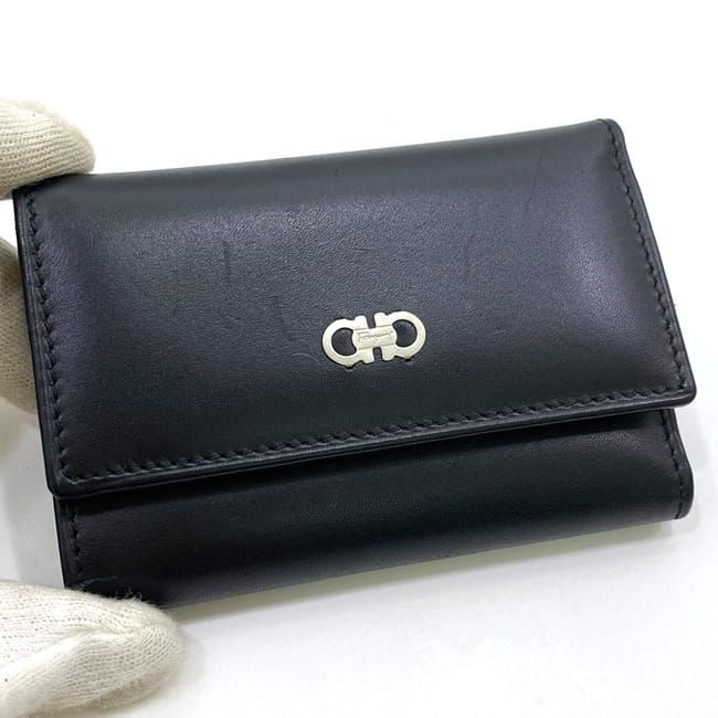 フェラガモ キーケース ブラック レザー 本革 黒 6連キーケース メンズ