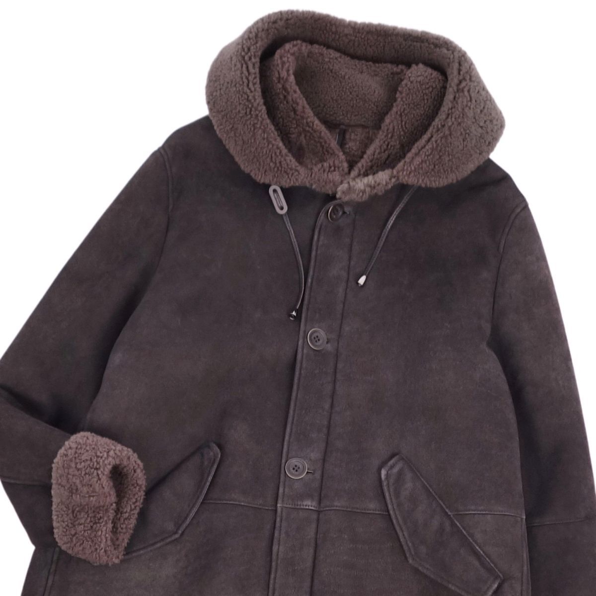 HERNOのムートンコート 美品 ヘルノ HERNO ムートン コート モッズコート フィッシュ