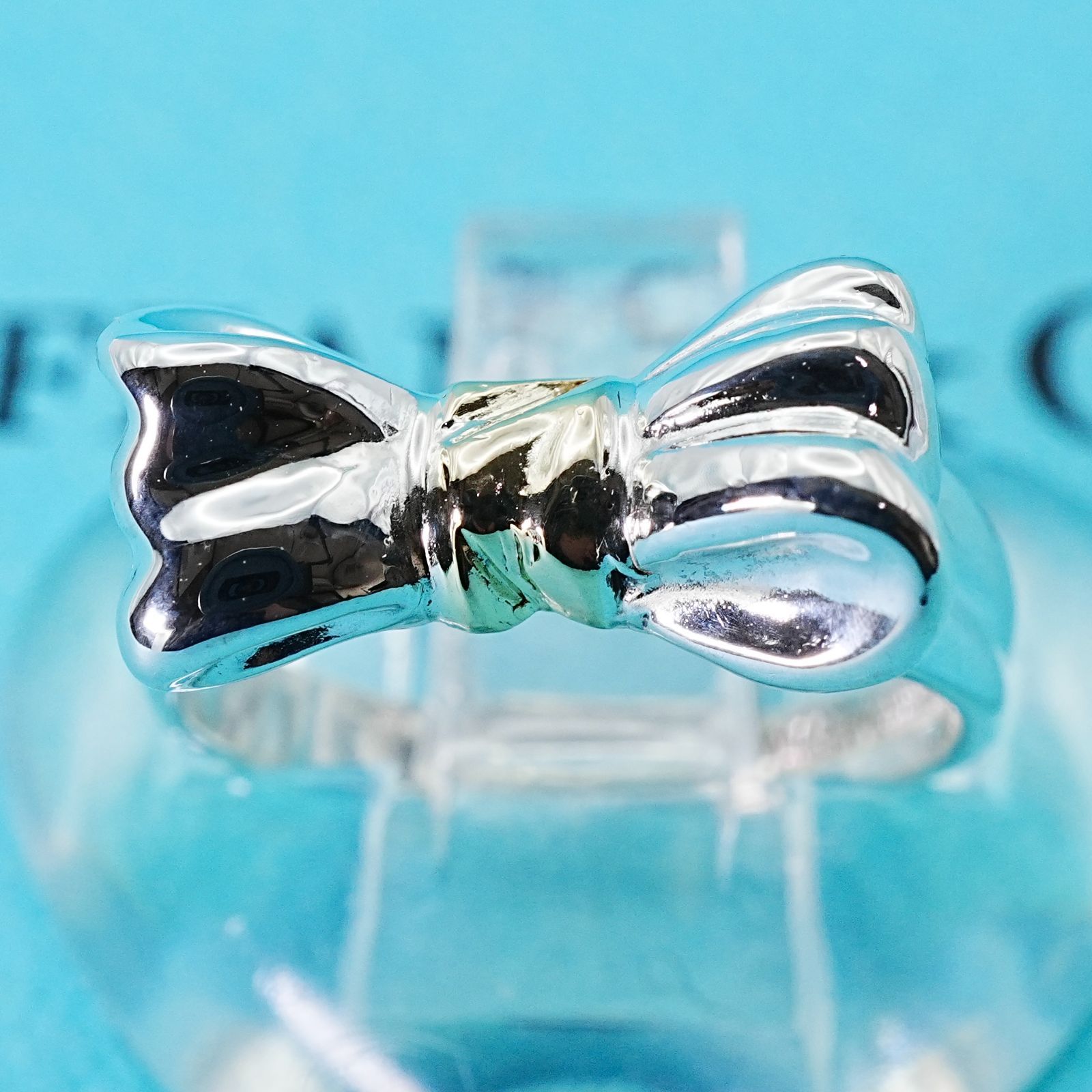 11号 ティファニー リボン コンビ リング ボウ シルバー 25-80S