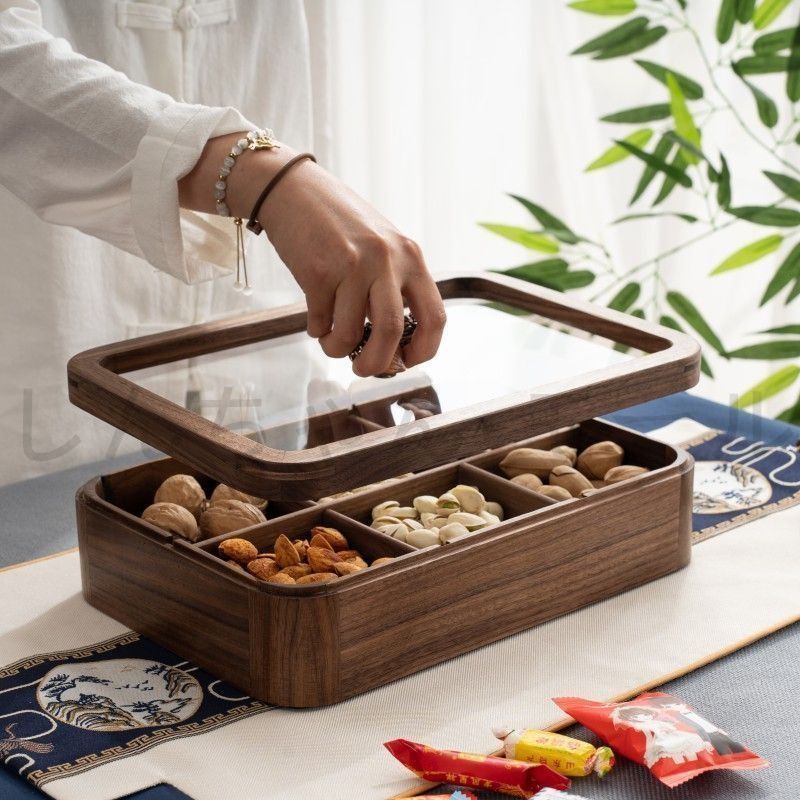 木製 菓子器 卓上用 菓子皿 ナッツ お菓子 果物収納 保存容器 北欧 重厚感 おしゃれ シンプル インテリア 無垢 便利 スタッキング 収
