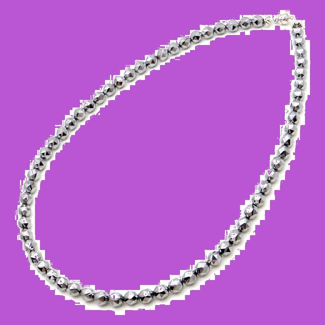 テラヘルツ 6mm ミラーボールカット マグネット留め ネックレス 