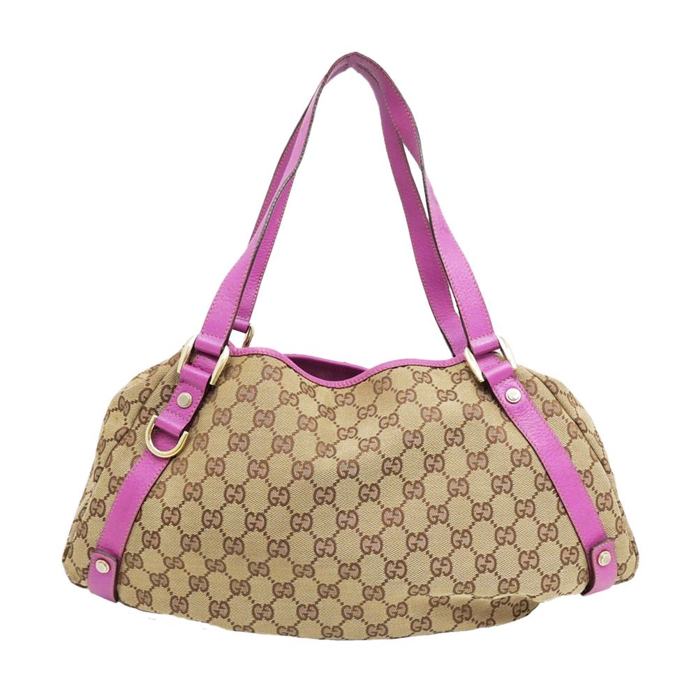 GUCCIグッチ アビートートバッグ　GGキャンバス　ピンクエナメル 美品】GUCCI グッチ トートバッグ マイクロGG エナメル×レザー