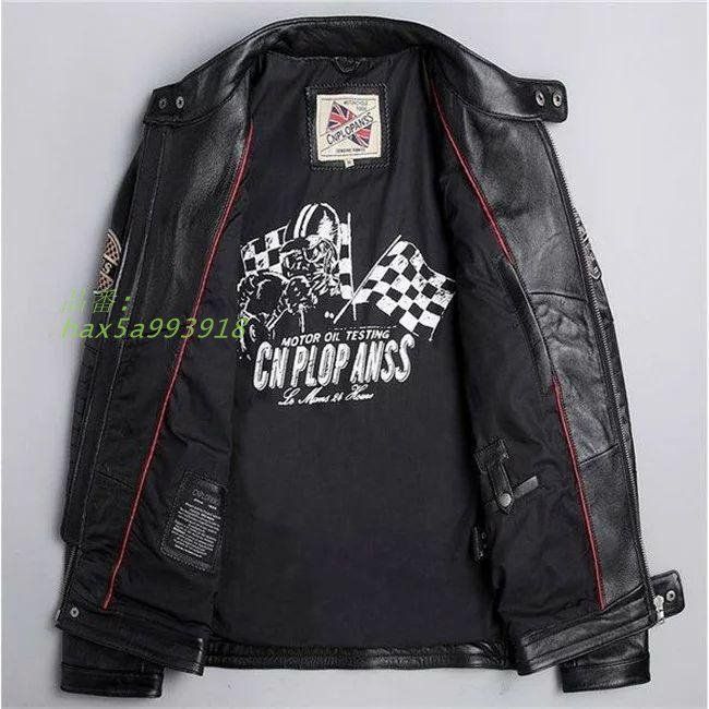 秋冬 メンズジャケット ジャケット 羊革製 カッコイイ スリムフィット 防寒 防風 革ジャン レザーコート ラペル 耐磨 父の日 ライダースジャケット hax5a993918