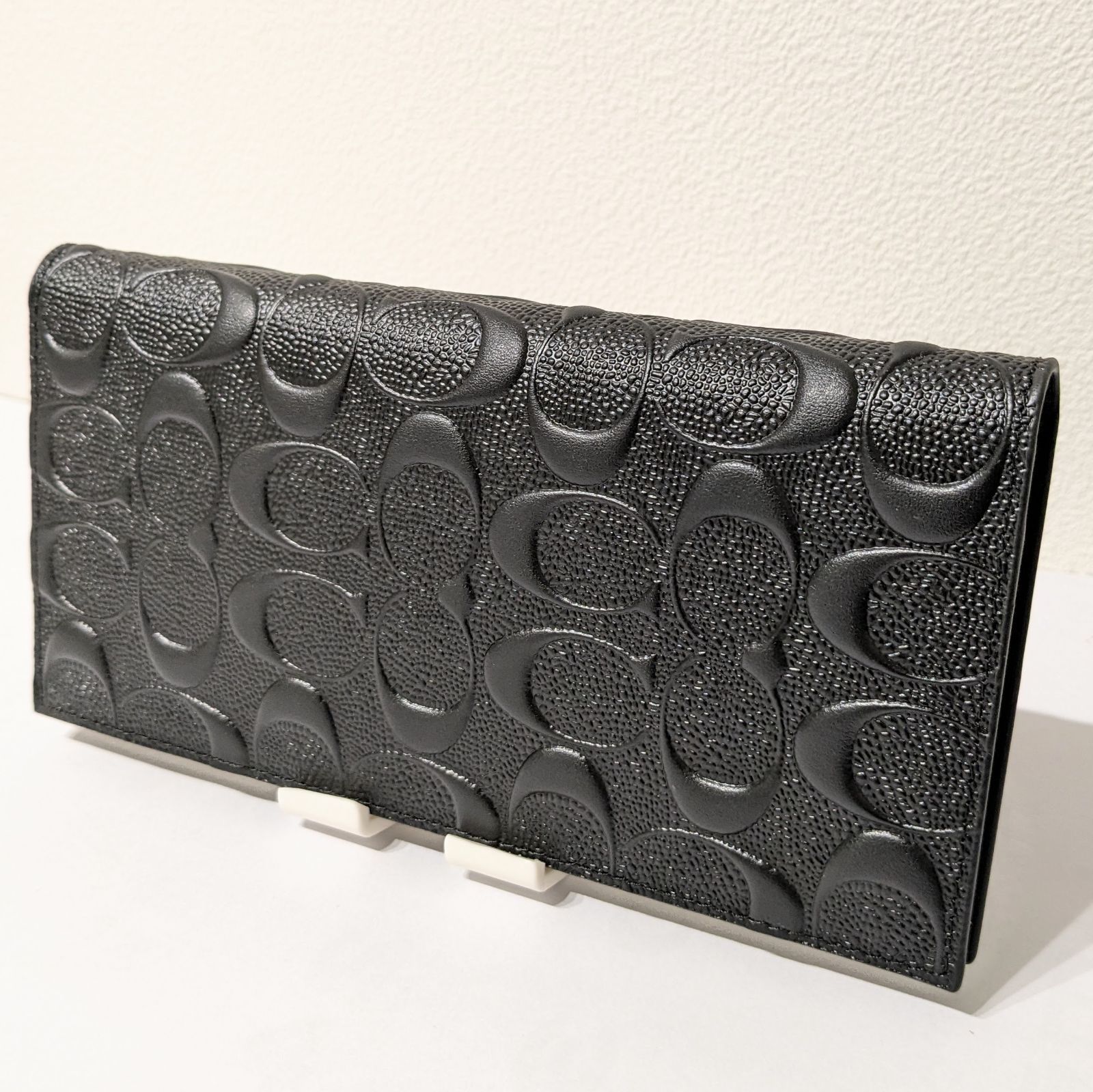 新品 未使用】 COACH コーチ 長財布 シグネチャー ブラック スリム 