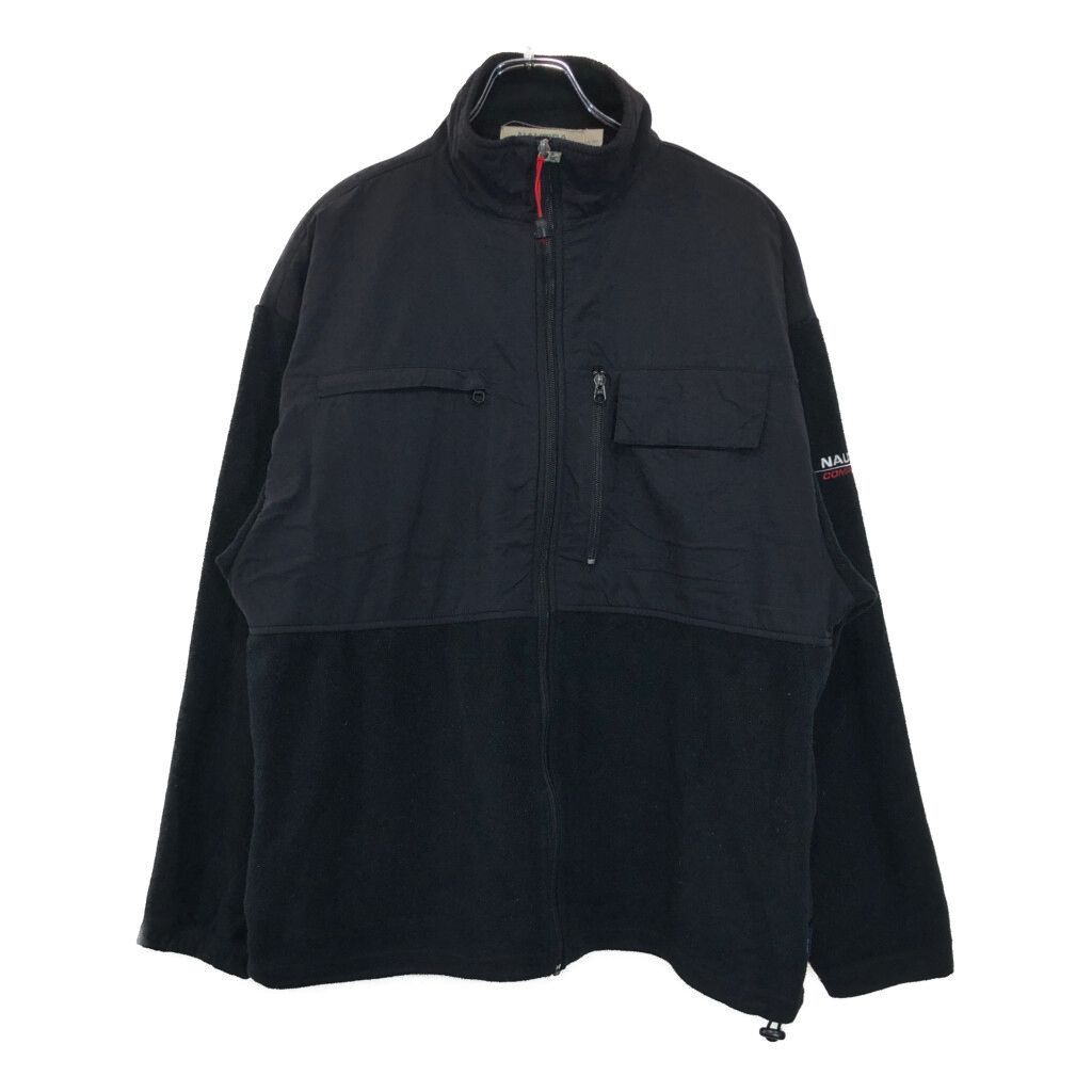 90年代 USA製 NAUTICA ノーティカ NAUTECH フリースジャケット ブラック(メンズ XL) 古着 U4425