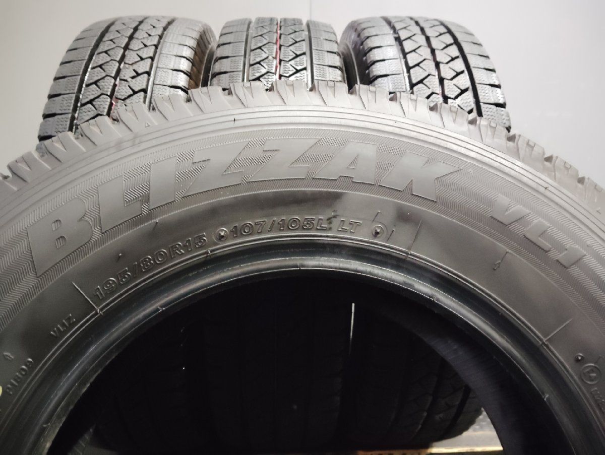 BS BRIDGESTONE BLIZZAK VL1 195/80R15 107/105L LT 15インチ スタッドレス 4本 19年製 バリ溝 ハイエース キャラバン等　(KTL064)