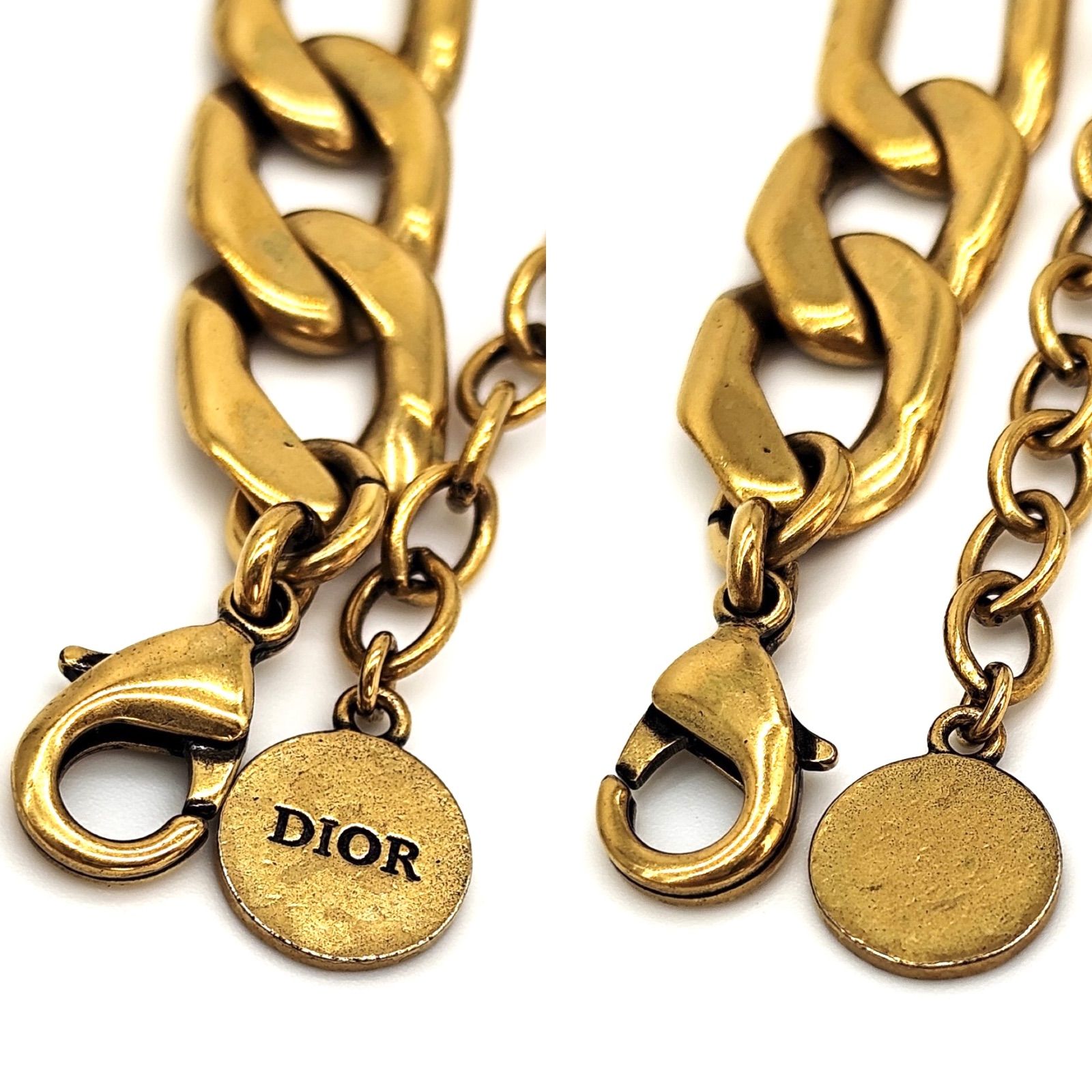 DIOR ディオール 30 Montaigne モンテーニュ ブレスレット ゴールドトーンメタル アンティーク加工 手首周り約15~19㎝ 保存袋  付き - メルカリ