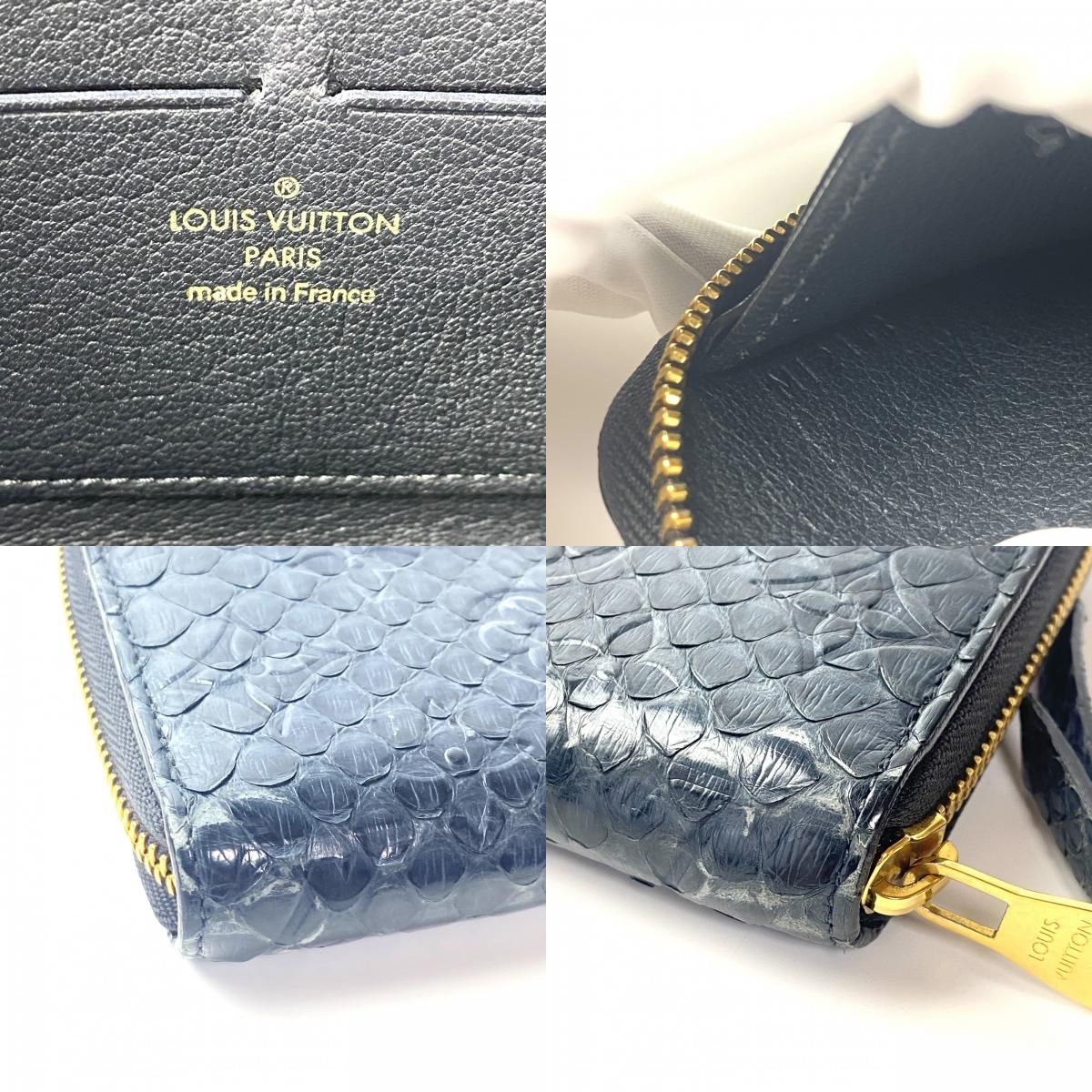 ルイ ヴィトン LOUIS VUITTON メンズ 長財布 パイソン ジッピーウォレット ロングウォレット ネイビー - メルカリ