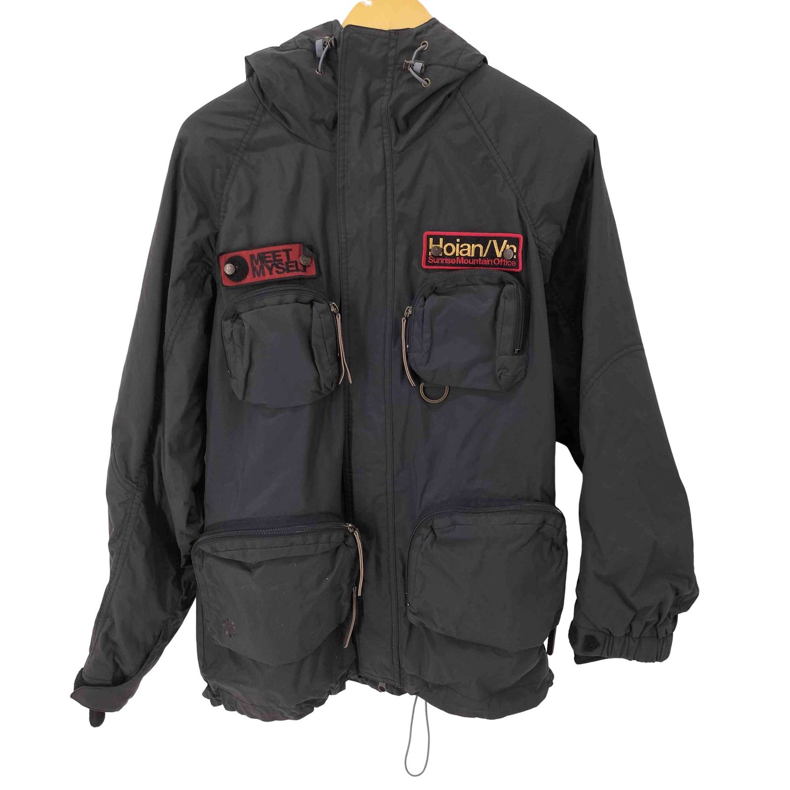 ユーズドフルギ USED古着 {{air to ground a seven}}ワッペンマルチポケットマウンテンブルゾン スノボ ダブルジップ メンズ JPN：XL 