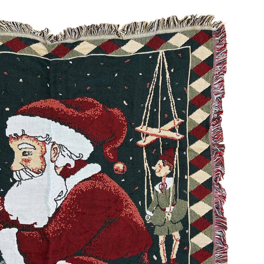 vintage ラグ カーペット、クリスマス、サンタクロース、おもちゃ、雪625 vintage ラグ カーペット、クリスマス、サンタクロース