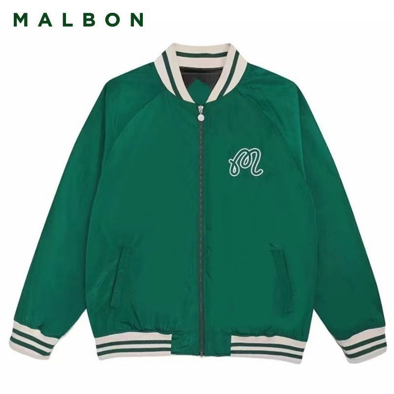 malbon golf マルボンゴルフ LOGO ロゴ スタジャン ジャケット シンプル メンズ 韓国 ゴルフ ゆったり カジュアル アウター