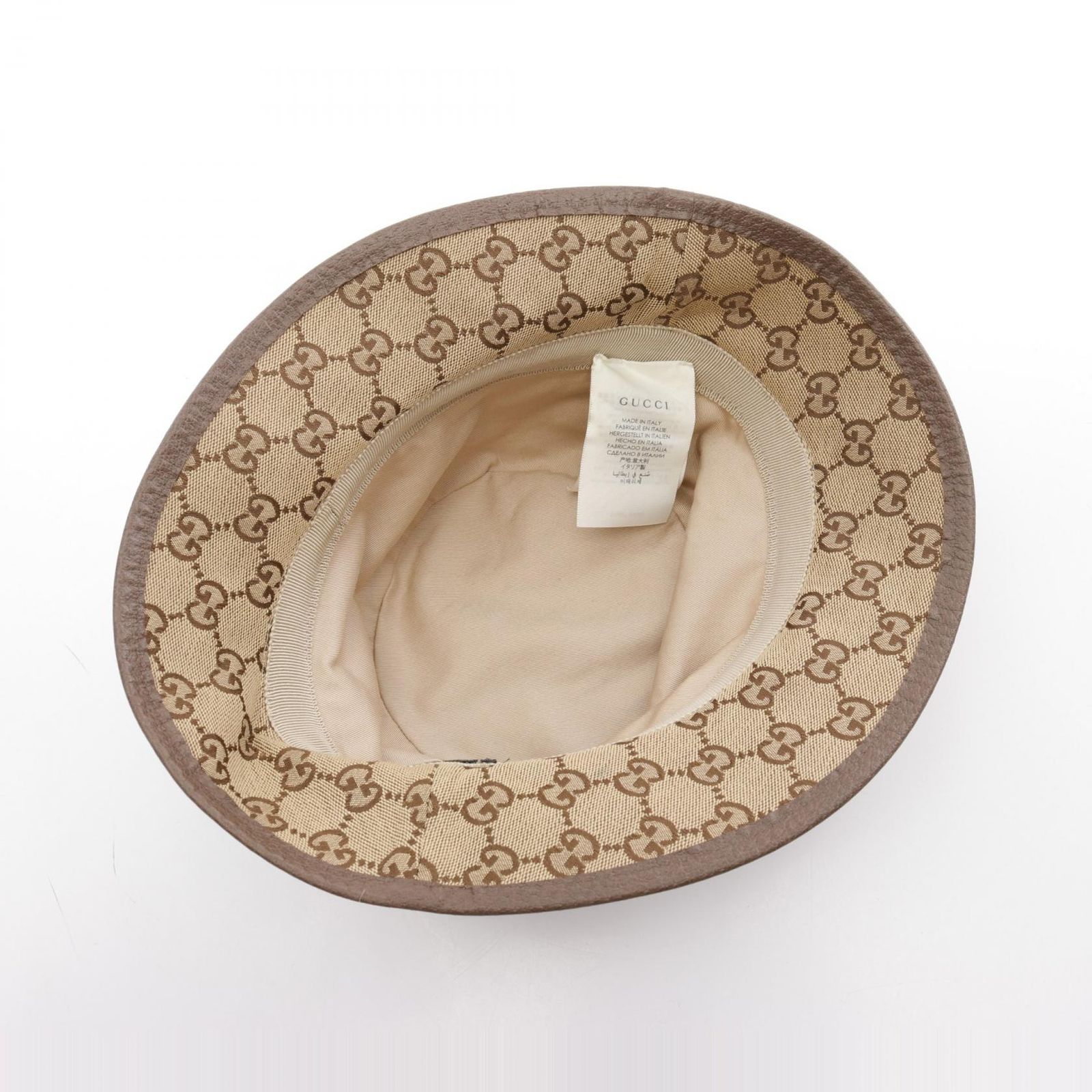 GUCCI グッチ GGキャンバス フェドラハット バケットハット ベージュ GUCCI GGキャンバス フェドラハット L 【公式通販】