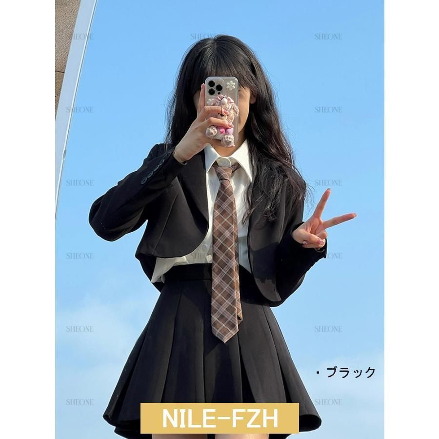 韓国 制服 卒業式 スーツ 女の子 卒服 女の子 小学校 入学式 スーツ 女の子 高校生 中学生 フォーマルスーツ 子供服 4点セット 柄 シャツ ネクタイ ZYP33