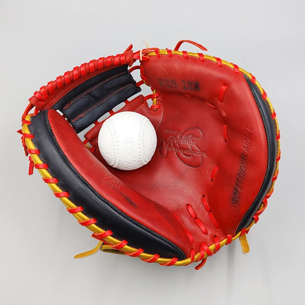 全紐交換済み】 ハタケヤマ 軟式用 キャッチャーミット 型付け済み