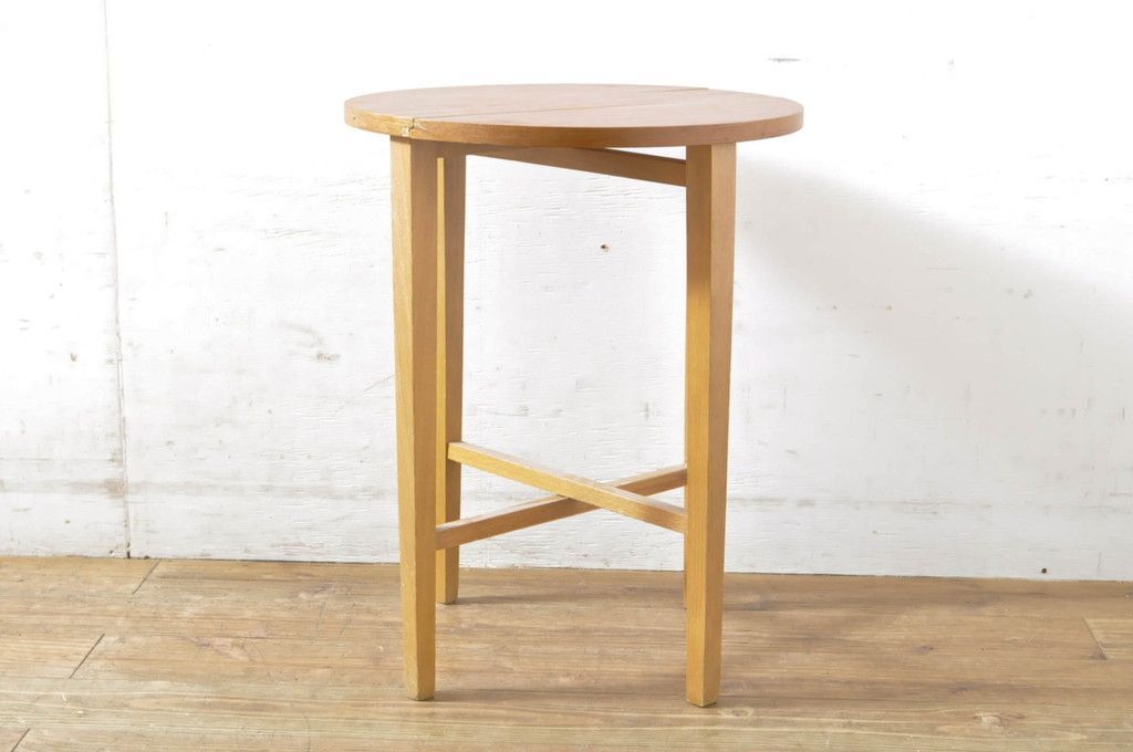 本物 ヨーロッパ ヴィンテージ ラウンド スツール サイドテーブル