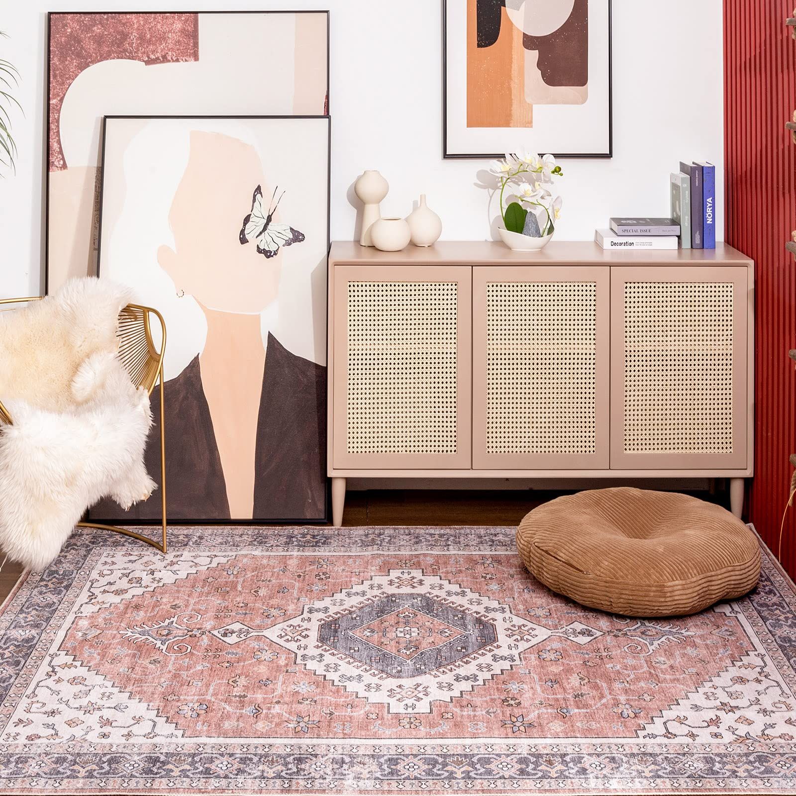 カーペット 3畳 ペルシャ風絨毯 洗える オールシーズン 滑り止め