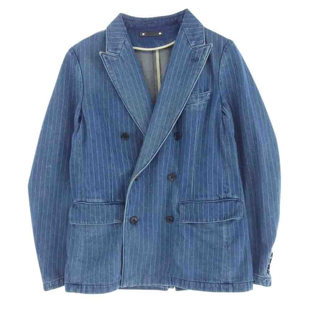 MINEDENIM マインデニム 22SS 2203-8005-86-442 Denim Tailored JKT ダブルブレスト ピークドラペル デニム テーラード ジャケット インディゴブルー系 44【中古】