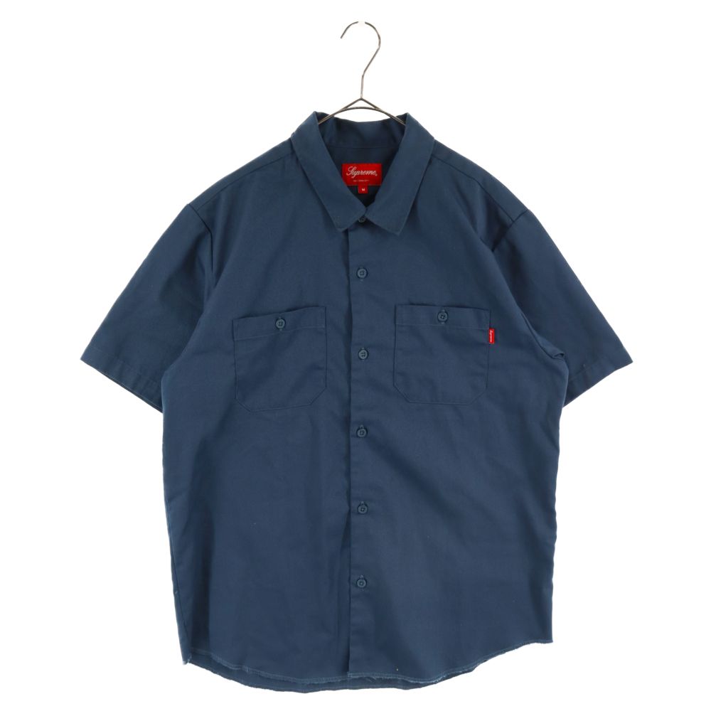 SUPREME (シュプリーム) 17AW Gonz Work Shirt ゴンズ ワークシャツ半袖シャツ ワッペン 刺繍 ネイビー - メルカリ